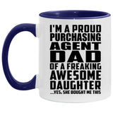 Proud Purchasing Agent Dad Of Awesome Daughter - 11oz Accent Mug Purple