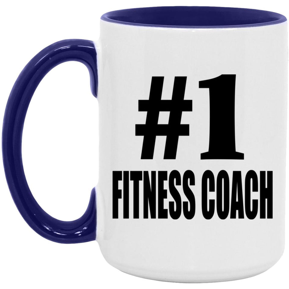 Number One #1 Fitness Coach - 15oz Accent Mug Purple