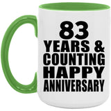 Happy 83rd Anniversary 83 Years & Counting - 15oz Accent Mug Green