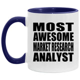 Most Awesome Market Research Analyst - 11oz Accent Mug Purple