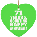 Happy 71st Anniversary 71 Years & Counting - Heart Ornament