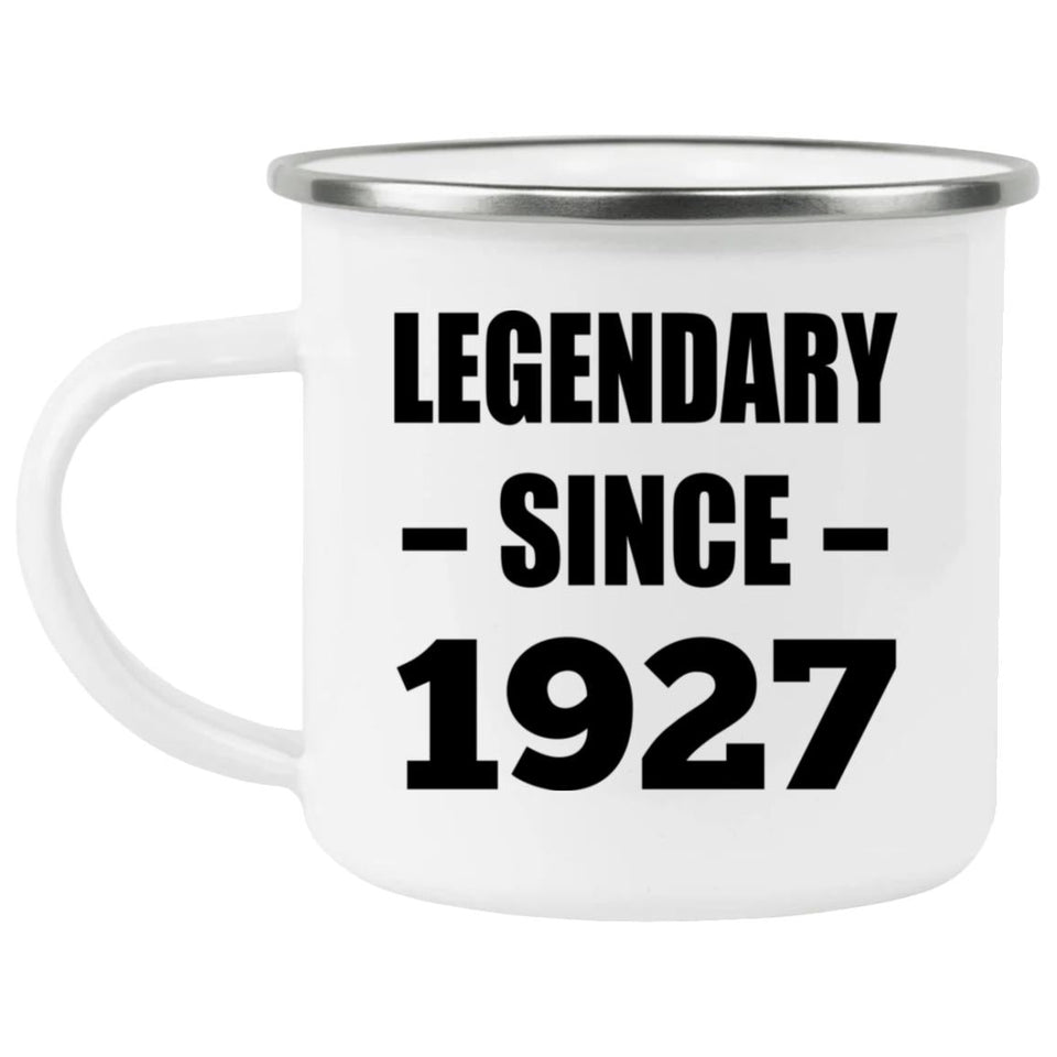 97th Birthday Legendary Since 1927 - 12oz Camping Mug