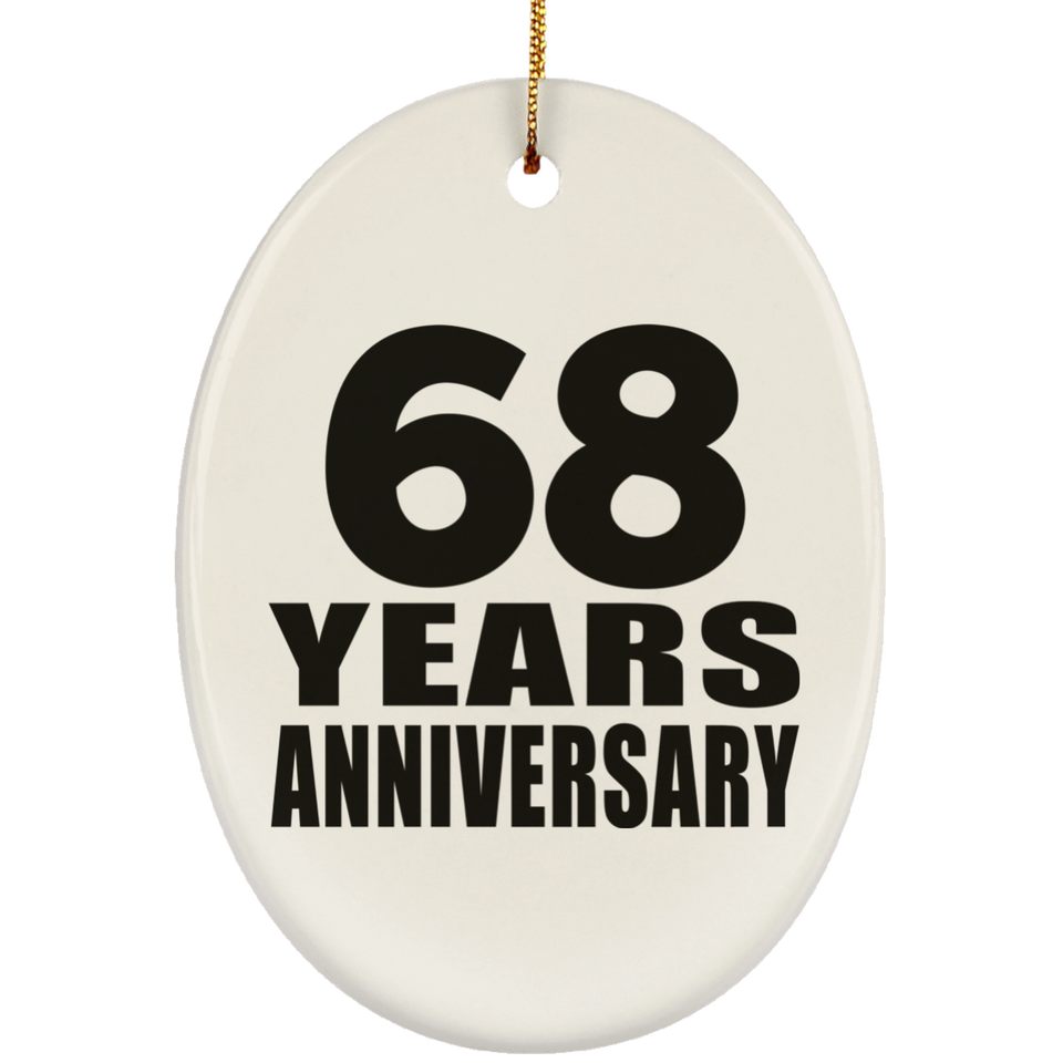 68th Anniversary 68 Years - Oval Ornament