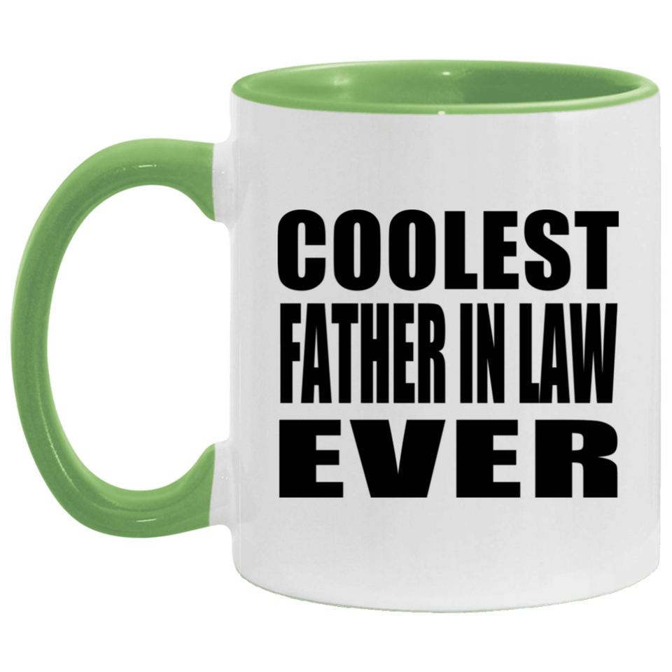 Coolest Father In Law Ever - 11oz Accent Mug Green