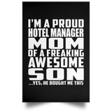 Proud Hotel Manager Mom Of Awesome Son - Poster Portrait