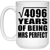 64th Anniversary Square Root of 4096 Years of Mrs Perfect - 15oz Coffee Mug