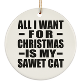 All I Want For Christmas Is My Sawet Cat - Circle Ornament