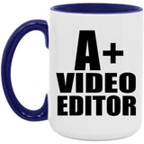 A+ Video Editor - 15oz Accent Mug Purple