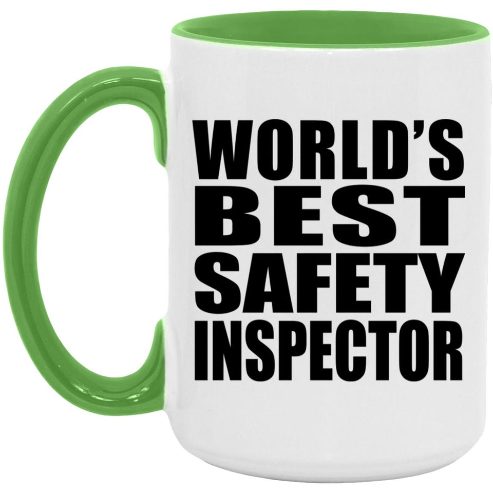 World's Best Safety Inspector - 15oz Accent Mug Green