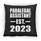 Paralegal Assistant Established EST. 2023 - Throw Pillow Black