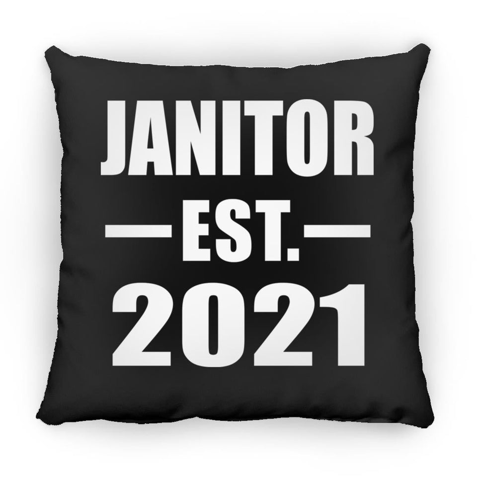 Janitor Established EST. 2021 - Throw Pillow Black