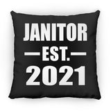 Janitor Established EST. 2021 - Throw Pillow Black