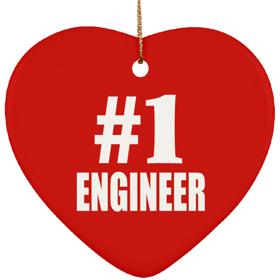 Number One #1 Engineer - Heart Ornament
