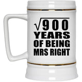 30th Anniversary Square Root of 900 Years of Being Mrs Right - Beer Stein