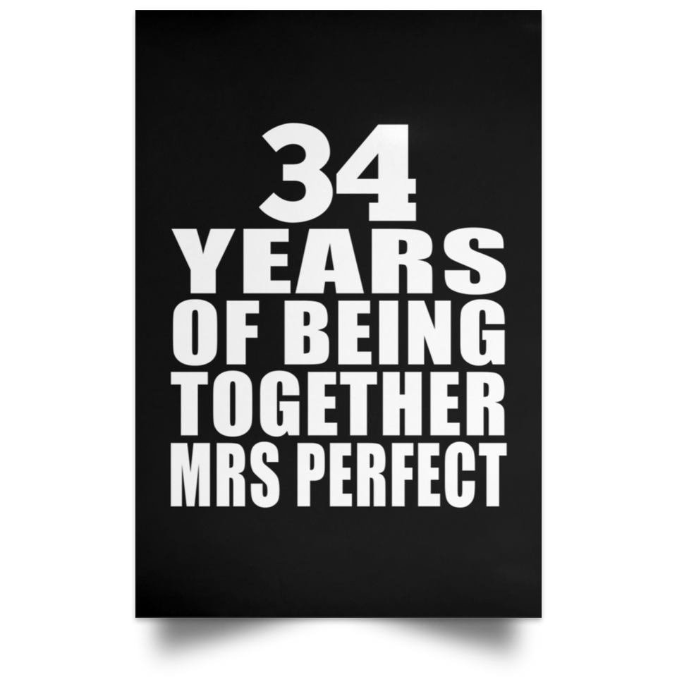 34th Anniversary 34 Years Of Being Mrs Perfect - Poster Portrait