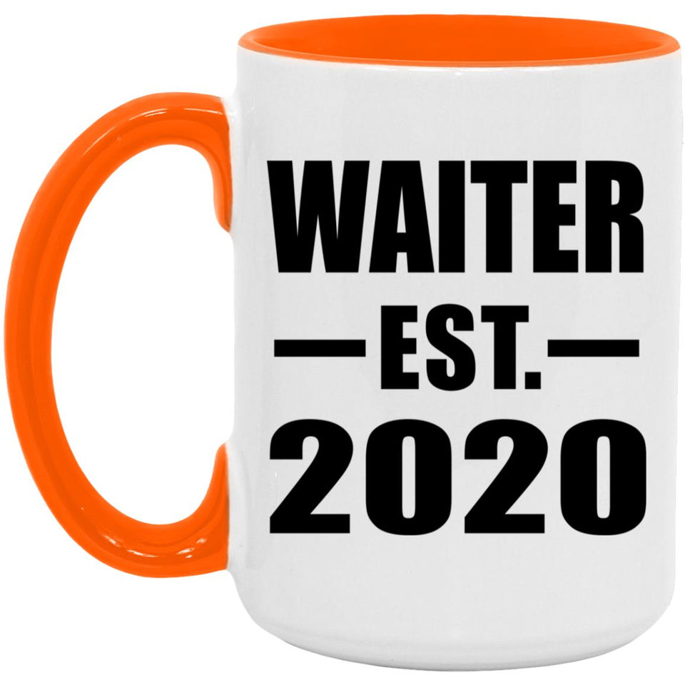 Waiter Established EST. 2020 - 15oz Accent Mug Orange