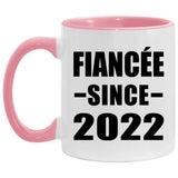 Fiancee Since 2022 - 11oz Accent Mug Pink
