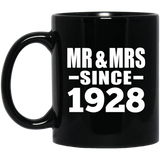 96th Anniversary Mr & Mrs Since 1928 - 11 Oz Coffee Mug Black