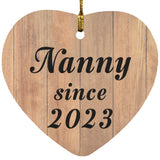 Nanny Since 2023 - Heart Ornament C