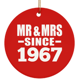 57th Anniversary Mr & Mrs Since 1967 - Circle Ornament