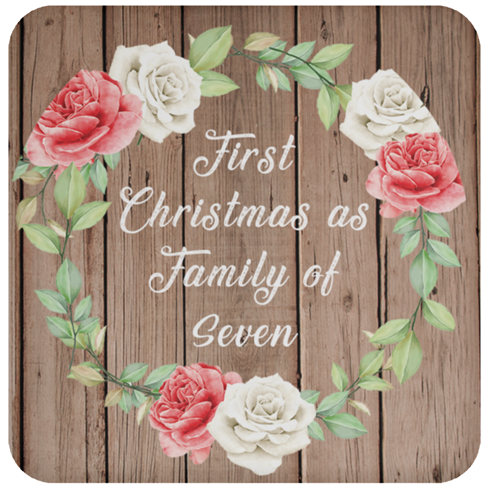 First Christmas As Family Of Seven - Drink Coaster B