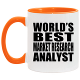 World's Best Market Research Analyst - 11oz Accent Mug Orange