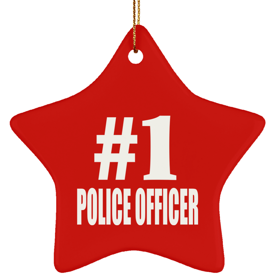 Number One #1 Police Officer - Star Ornament