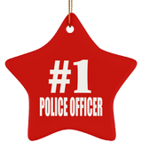 Number One #1 Police Officer - Star Ornament