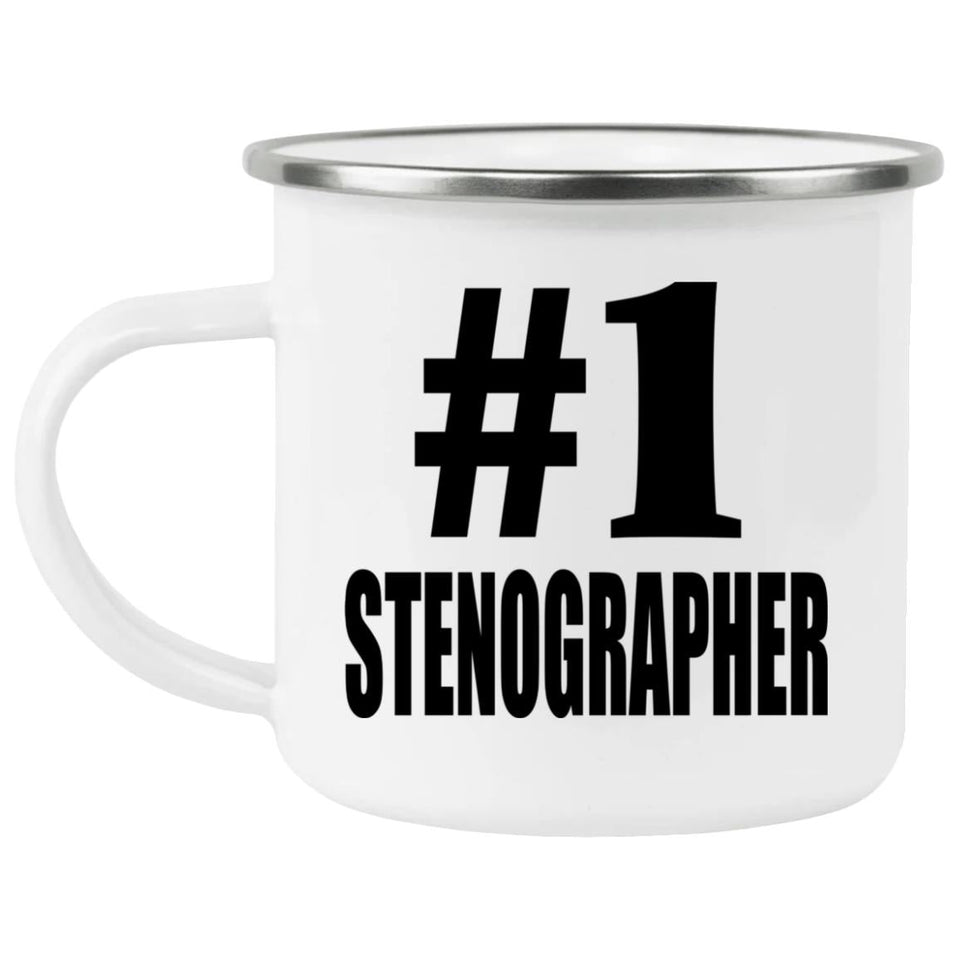 Number One #1 Stenographer - 12oz Camping Mug