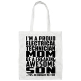 Proud Electrical Technician Mom Of Awesome Son - Tote Bag White