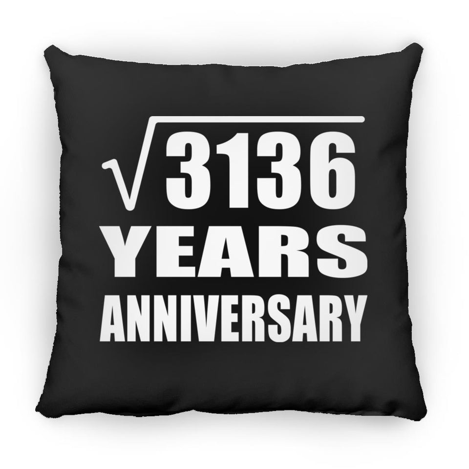56th Anniversary Square Root of 3136 Years Anniversary - Throw Pillow Black