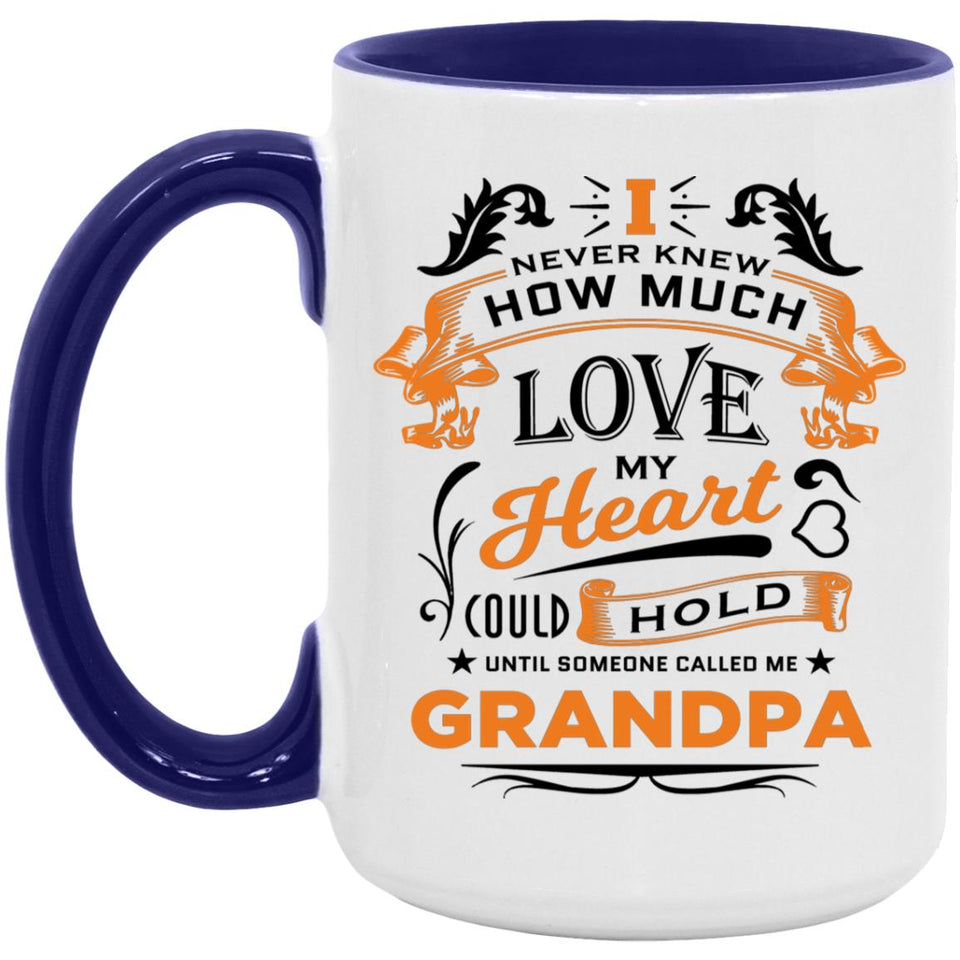 How Much Love Could Hold Until Called Me Grandpa - 15oz Accent Mug Purple