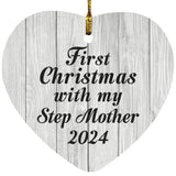 First Christmas With My Step Mother 2024 - Heart Ornament F