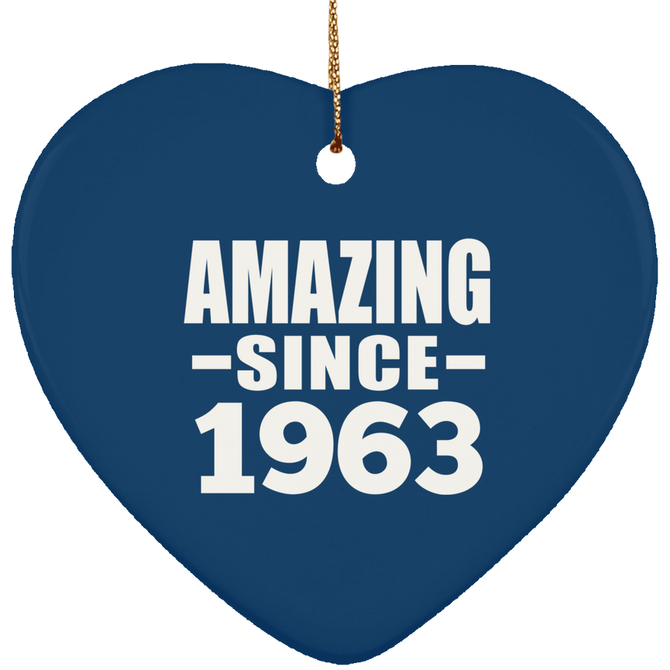 61st Birthday Amazing Since 1963 - Heart Ornament