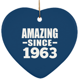 61st Birthday Amazing Since 1963 - Heart Ornament