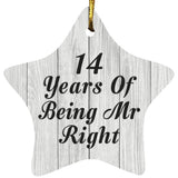 14th Anniversary 14 Years Of Being Mr Right - Star Ornament F