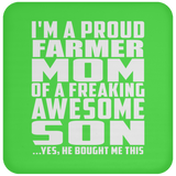 Proud Farmer Mom Of Awesome Son - Drink Coaster