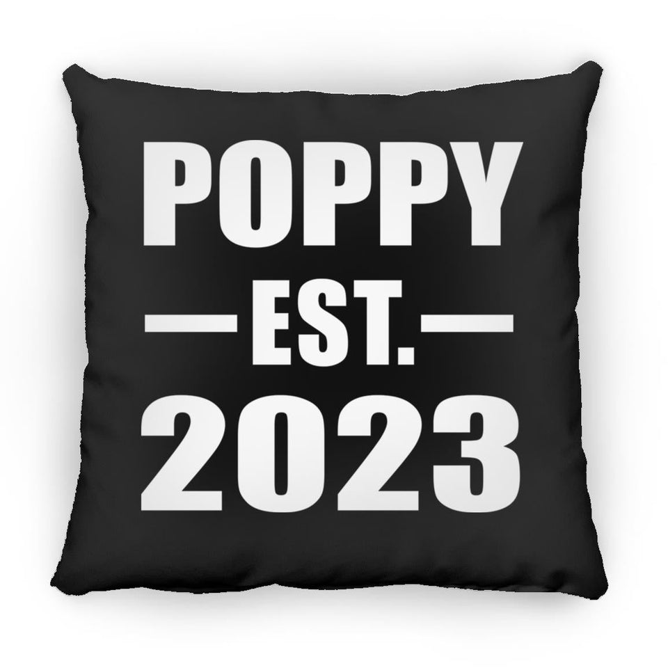 Poppy Established EST. 2023 - Throw Pillow Black