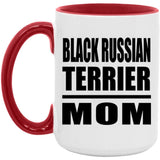 Black Russian Terrier Mom - 15oz Accent Mug Red
