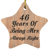 46th Anniversary 46 Years Of Being Mrs Always Right - Star Ornament C
