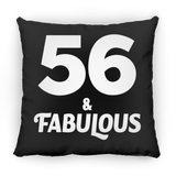 56th Birthday 56 & Fabulous - Throw Pillow Black