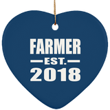 Farmer Established EST. 2018 - Heart Ornament
