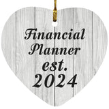 Financial Planner Established Est. 2024 - Heart Ornament F