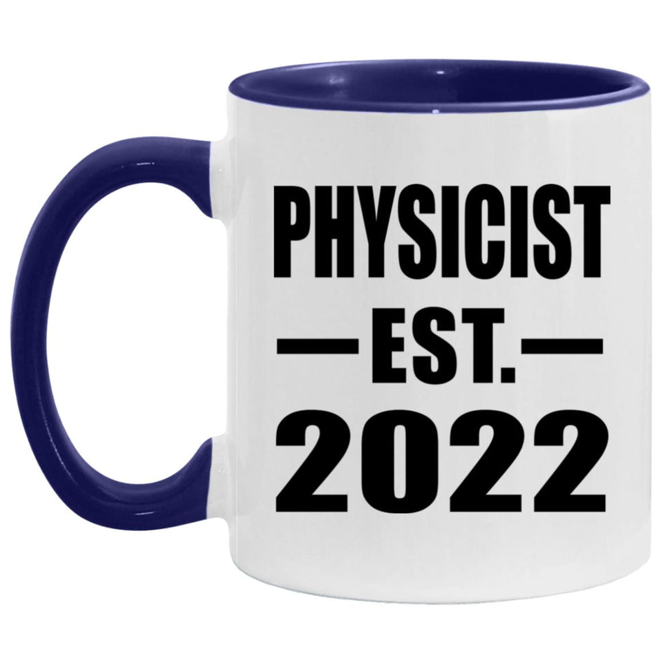 Physicist Established Est. 2022 - 11oz Accent Mug Purple