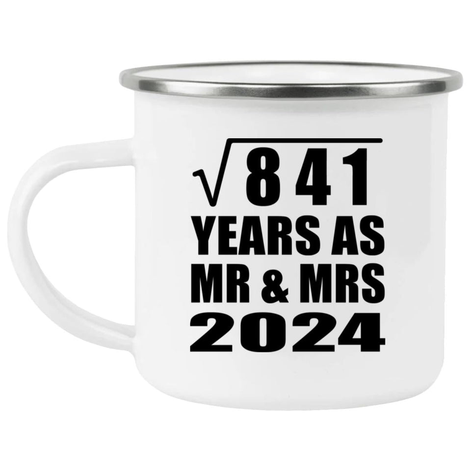 29th Anniversary Square Root of 841 Years As Mr & Mrs 2024 - 12oz Camping Mug