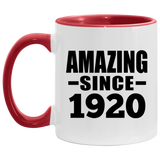 104th Birthday Amazing Since 1920 - 11oz Accent Mug Red