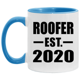 Roofer Established EST. 2020 - 11oz Accent Mug Blue