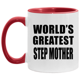World's Greatest Step Mother - 11oz Accent Mug Red