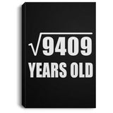 97th Birthday Square Root of 9409 Years Old - Canvas Portrait