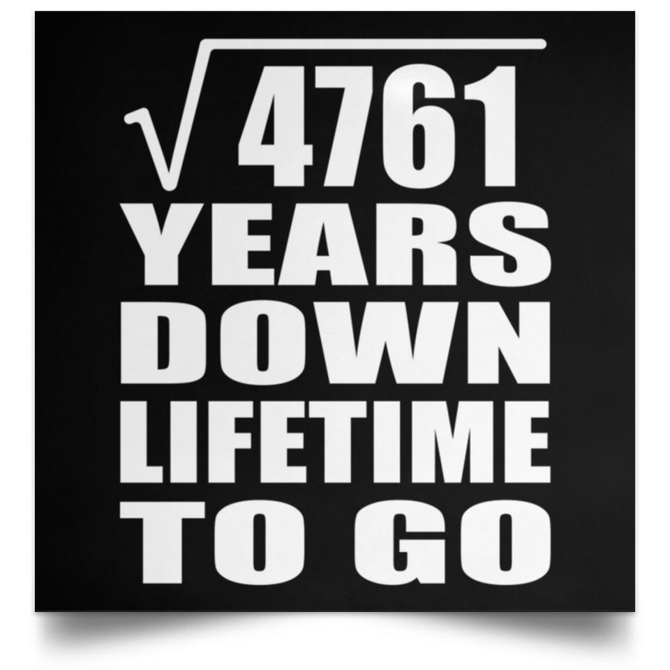 69th Anniversary Square Root of 4761 Years Lifetime To Go - Poster Square
